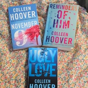 Colleen Hoover Book Set - Blue, Pink, Black Covers